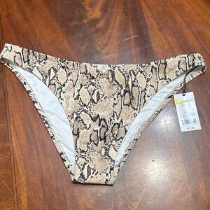 Shade & Shore Tan Snake Print Bikini Bottom